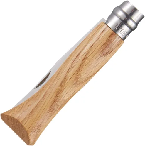 Vista 4 de OPINEL No.06-No.09 Premium Woods, cuchillo de bolsillo plegable de acero inoxidable, fabricado en Francia (No.06/Oak)