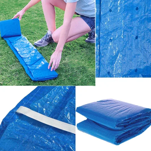 Vista 3 de Cubierta rectangular para piscina, 120 x 72 pulgadas/10 x 6 pies, cubiertas inflables para piscinas sobre el suelo, cubierta de piscina infantil a