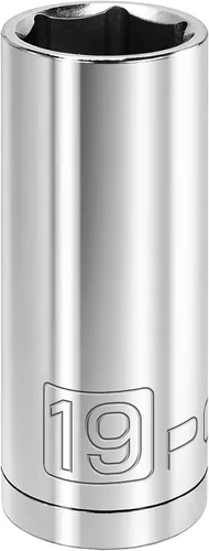 Vista 16 de Powerbuilt 3/8 de pulgada x 1/2 pulgada SAE Deep Socket, 12 puntos, cromo-vanadio, marca de tamaño - 940046
