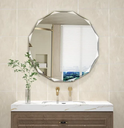 Vista 9 de SNUGACE Espejo de tocador de baño de montaje en pared sin marco con borde biselado, 20 x 28 pulgadas