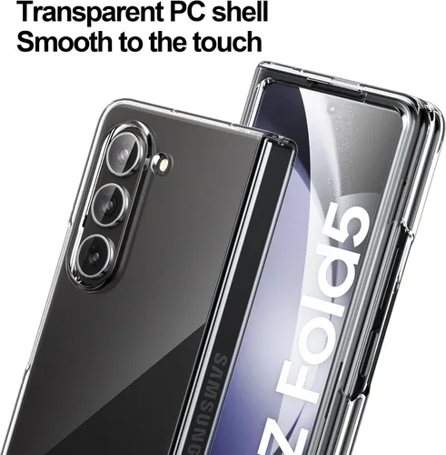 Vista 4 de Foluu Funda transparente para Samsung Galaxy Z Fold 5 con protector de pantalla frontal integrado, resistente a los arañazos, carcasa protectora