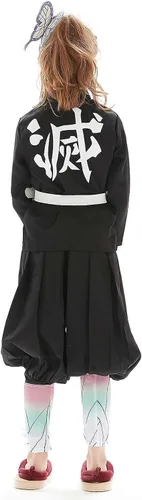 Vista 5 de Kochou Shinobu - Disfraz de kimono para cosplay con pinzas para el pelo