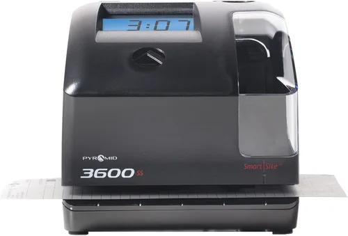 Vista 2 de Pyramid Time Systems - 3600SSK1 Reloj de tiempo y sello de documento With SmartSite LED Alignment and Tri-View Window, Includes 125 Time Cards