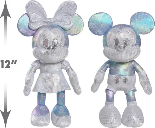 Vista 4 de Disney 100 años de maravilla Juego de coleccionistas de muñecos de peluche de Mickey Mouse y Minnie Mouse, juguetes para niños de 2 años en adelante