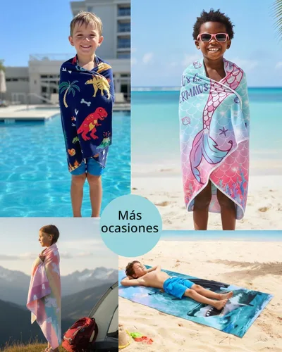 Vista 7 de LIVILAN Toalla de playa grande con diseño de gato gatito, microfibra suave, absorbente, de secado rápido, sin arena, ligera, multiuso para baño