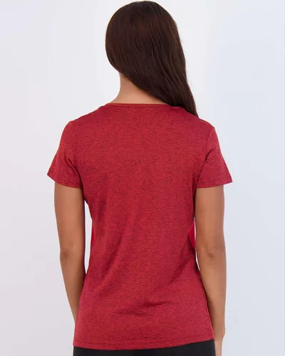 Vista 4 de Real Essentials - Paquete de 5 camisetas deportivas de tela Dry Fit Tech Stretch, de manga corta y cuello redondo, para mujer