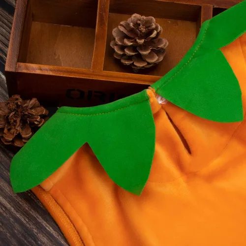 Vista 5 de Disfraz de calabaza de Halloween para bebé, camiseta sin mangas con sombrero