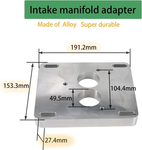Vista 2 de Adaptador de colector de admisión Reemplazar para TBI 5.7 350 adapta un bloque pequeño 1.75 "agujero de la inyección del cuerpo del acelerador 1