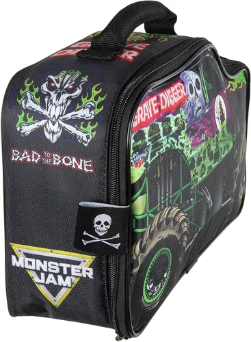 Vista 3 de INTIMO Monster Jam Grave Digger Bolsa Caja de Almuerzo Grande con Forma de Camión Aislante para el Trabajo