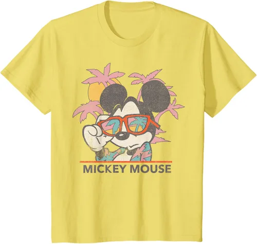 Vista 34 de Disney Mickey and Friends Mickey Mouse Tropical Retrato Camiseta S Negro