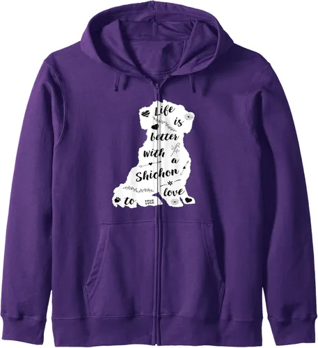 Vista 6 de Shichon - Sudadera con capucha para los amantes de los perros Shichon