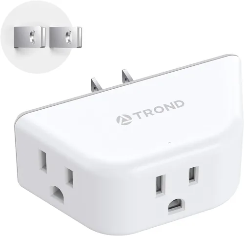 Vista 25 de TROND Extensor de salida con USB, divisor de pared con 2 tomas AC, 3 puertos USB, adaptador de enchufe de pared de diseño de 3 lados, elementos