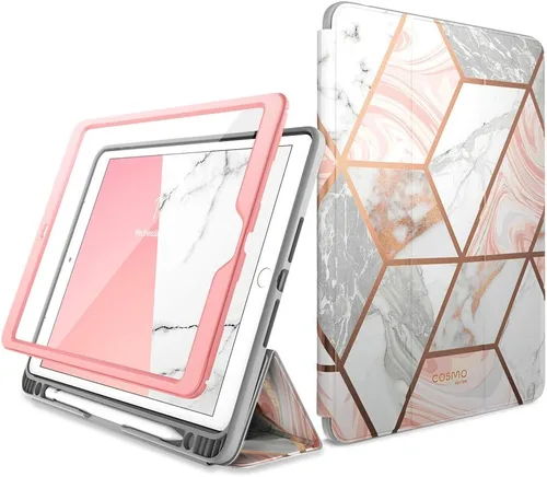 Vista 7 de i-Blason Cosmo - Funda para iPad de 9ª/8ª/7ª generación, iPad 10.2 (2021/2020/2019), triple pliegue de cuerpo completo con protector de pantalla Azul