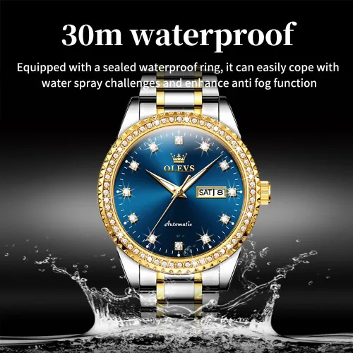 Vista 5 de OLEVS Reloj mecánico para hombre ahueca hacia fuera impermeable reloj de cuerda automático para hombres