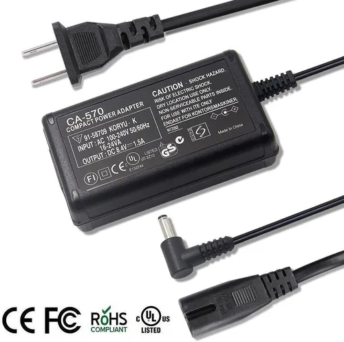 Vista 7 de Cargador adaptador de CA CA-570 compatible con Canon XA25, XA10, XA-20, XA30, HG20, XH-A1, XA-30, HF M31 HF S10 Vixia HF100, XA11, HF G20, FS200
