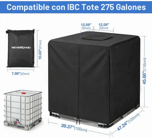 Vista 8 de NEVERLAND Media cremallera IBC Tote Cover Cubierta impermeable del tanque