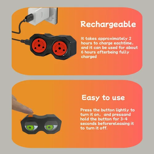 Vista 5 de Luz trasera de bicicleta dinámica para montar de noche, luz trasera de bicicleta Devil's Eyes, lámpara de luz trasera de bicicleta recargable
