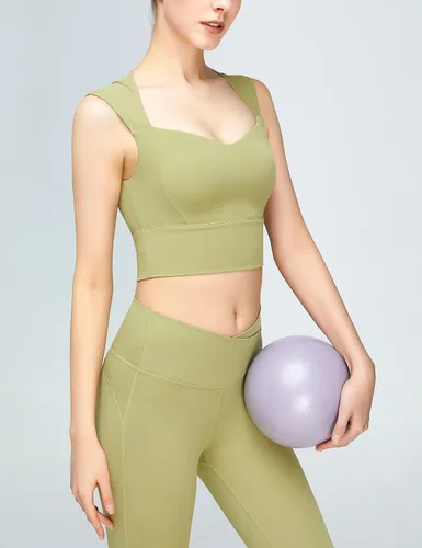 Vista 2 de Loovoo Longline - Brasier deportivo acolchado para mujer, sin varillas, soporte medio, para yoga, cuello cuadrado, fitness, entrenamiento