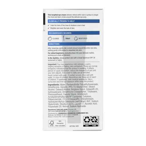Vista 7 de Corrección rápida de arrugas de ojos, Neutrogena, 0.5 onzas, Crema para ojos