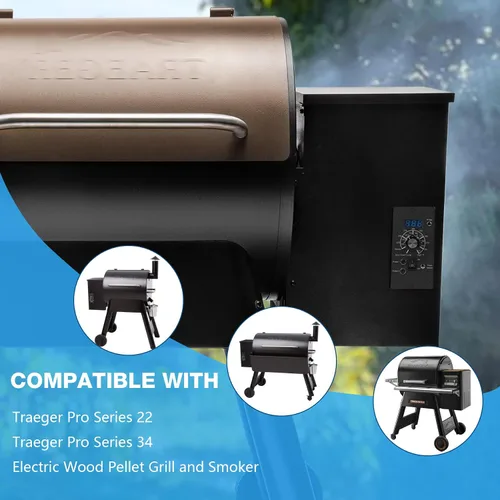 Vista 5 de Controlador de Termostato Digital para Parrilla de Pellets de Madera Traeger Panel de Control Pro PID Tablero de Repuesto Piezas BAC365 Sensor RTD