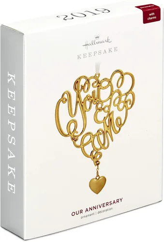 Vista 3 de Hallmark Keepsake Adorno de Navidad 2019 Nuestro Nuestro Aniversario, You and Me, Metal