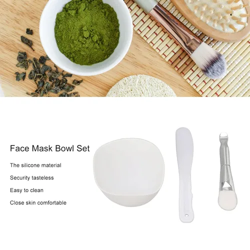 Vista 9 de Juego de cuencos para mezclar mascarillas faciales, kit de herramientas de mezcla de mascarillas de silicona, cepillo de silicona respetuoso