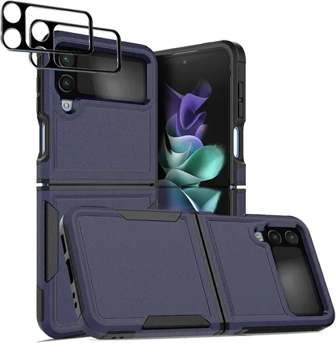 Vista 11 de Jeylly Funda para Samsung Z Flip 3, Z Flip 4, de grado militar, a prueba de golpes, con soporte estable, protección de bisagra, cubierta resistente