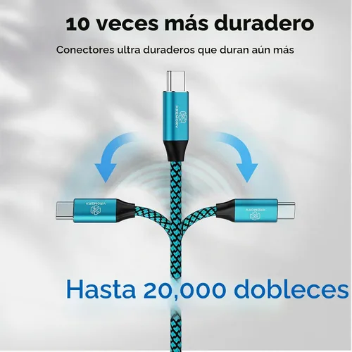 Vista 2 de Cable USB tipo C, paquete de 5 cables USB A a tipo C de 10 pies de largo de carga rápida tipo C, cargador de teléfono para Samsung Galaxy S10 S9 S8