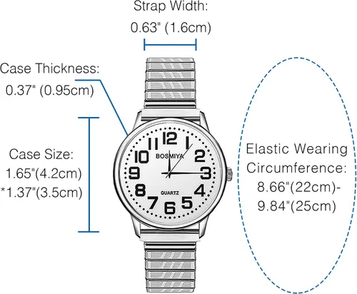 Vista 6 de Avaner Reloj de pulsera con correa elástica, reloj de pulsera para pareja, reloj de banda ultra delgado, reloj de pulsera de cuarzo analógico