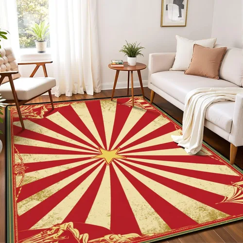 Vista 10 de Póster vintage de circo horizontal vintage para tu publicidad, alfombra de patio al aire libre, alfombra de juego, alfombra moderna antideslizante