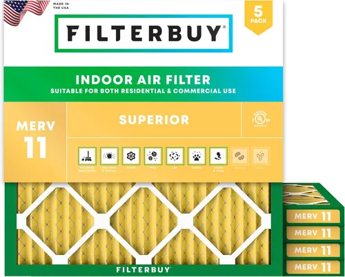 Vista 15 de Filterbuy Filtro de aire MERV 11 de 22 x 24 x 1 superior, defensa de mascotas y alergias (paquete de 5), filtros electrostáticos plisados para horno