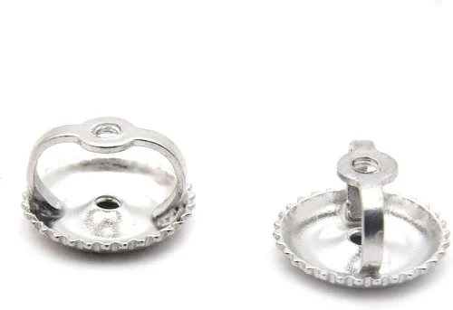 Vista 3 de Dazzlingrock Collection Pendientes de tuerca con tuerca (0.248in de diámetro), oro blanco de 14 quilates