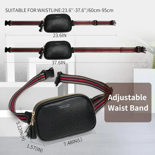 Vista 2 de APHISON Fanny Packs for Women Belt Bag Crossbody Bags for Women Mini Everywhere Fashion Waist Bag Vegan Leather Purse with Adjustable Strap