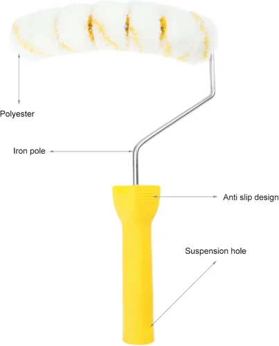 Vista 7 de TEHAUX Cepillo profesional para pintura de tuberías con 7 ruedas, herramienta de pintura de tubo ligero para tuberías de agua de gas natural, fácil