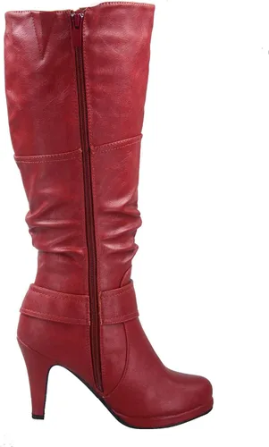 Vista 2 de FZ-Win-45 Botas altas de tacón alto con plataforma y cremallera para mujer
