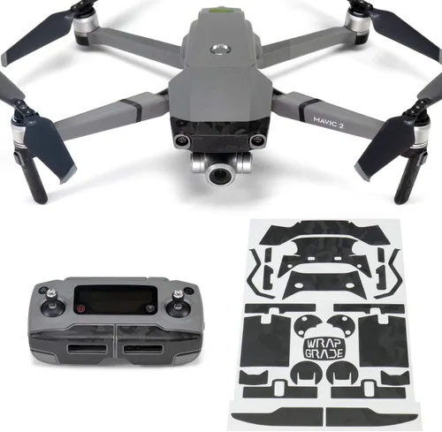 Vista 12 de Wrapgrade Poly Skin Compatible with DJI Mavic 2 Accent Color (Airforce Silver)