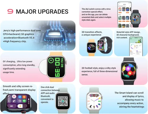 Vista 4 de Reloj inteligente para teléfonos Android iOS compatible con iPhone Samsung, pantalla táctil de 2.01 pulgadas, rastreador de actividad física
