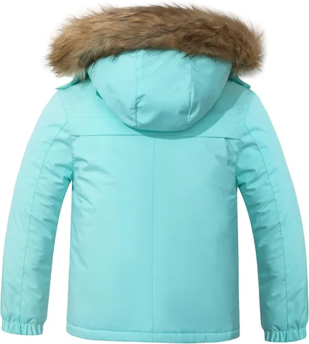 Vista 2 de ZSHOW Chaqueta de esquí impermeable para niñas, abrigo de invierno cálido acolchado con forro polar parka