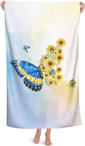 Vista 7 de Toalla hawaiana de flamenco rosa para baño, toalla de verano grande seca con hojas hawaianas de flores tropicales, 52 x 32 pulgadas, manta de playa