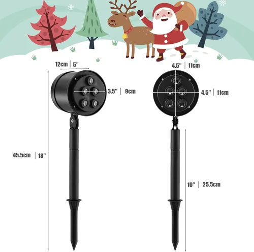 Vista 8 de S AFSTAR Proyector de luz de Navidad, iluminación LED decorativa impermeable al aire libre con patrón de regalo de Navidad, luz de proyecto