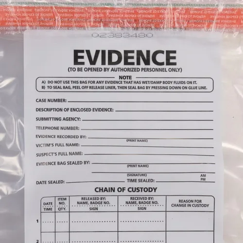 Vista 2 de Bolsa de plástico para evidencia, 100 unidades, L
