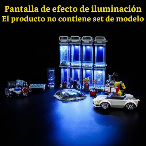 Vista 7 de GEAMENT Kit de luces LED compatible con Lego Iron Man Armory - Juego de iluminación para modelo de construcción 76216 (juego de modelos no incluidos)