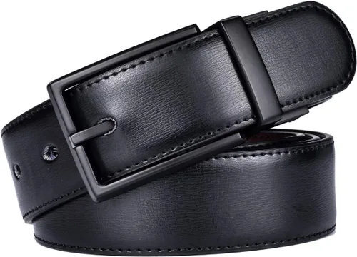 Vista 3 de Beltox - Cinturón de cuero, reversible, con hebilla giratoria de 1.3 pulgadas de ancho, con caja de regalo