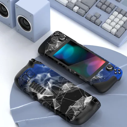 Vista 3 de PlayVital Juego completo de calcomanías protectoras para Steam Deck LCD, pegatinas personalizadas Cubierta de vinilo para Steam Deck OLED - Polígono