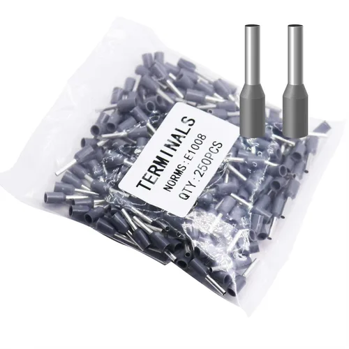 Vista 49 de Fidioto Terminales de Casquillos de Alambre 6AWG, 250 piezas de conectores de casquillos negros 6AWG para uso eléctrico, industrial, químico