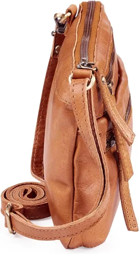 Vista 6 de Wise Owl Accessories Bolso bandolera pequeño de cuero real para mujer, bolso cruzado de moda