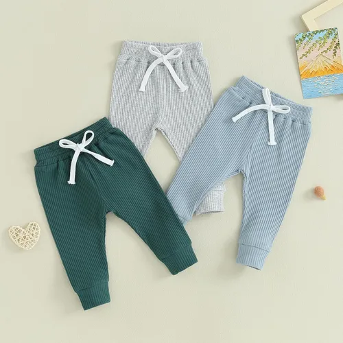 Vista 3 de ZAXARRA Pantalones de bebé para niños, pantalones harén para niños, pantalones deportivos casuales con bolsillo