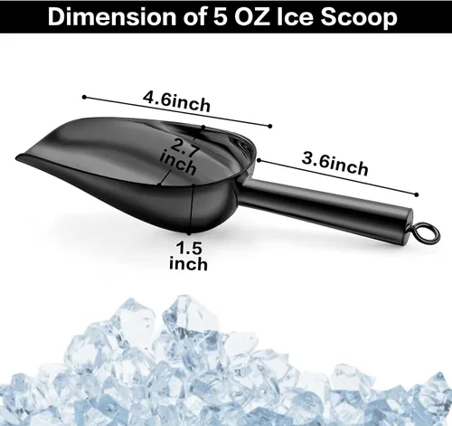 Vista 3 de TeamFar - Cuchara de hielo de 5 onzas, cuchara pequeña de acero inoxidable para alimentos for Kitchen Bar Party Wedding, Heavy Duty & Sturdy, Easy