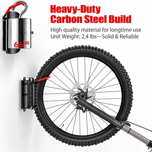 Vista 6 de Soporte de pared para bicicleta, paquete de 2 estantes verticales
