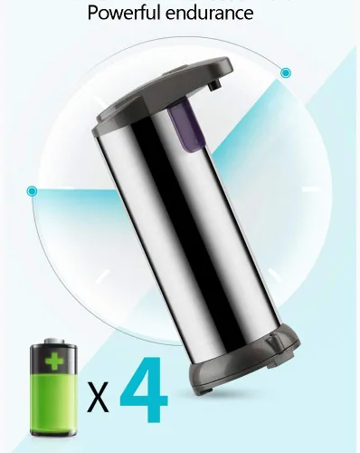 Vista 5 de Máquina dispensadora de jabón inteligente de acero inoxidable, dispensador de desinfectante de manos con sensor infrarrojo sin contacto, dispensador